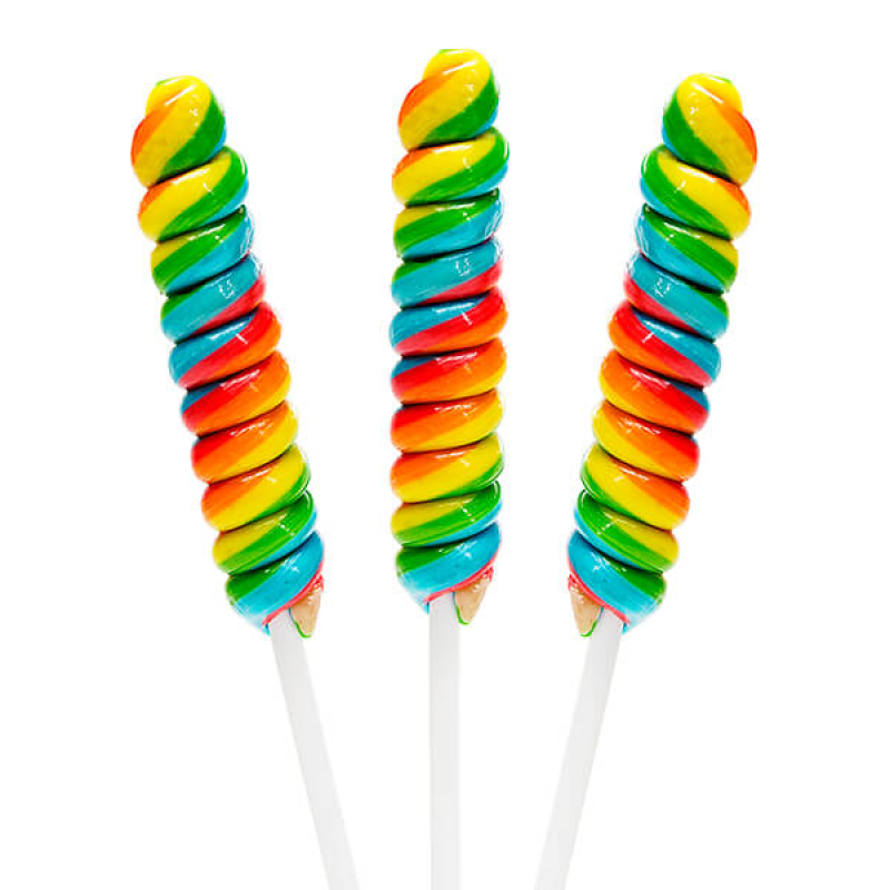 Wholesale Custom Handmade Twist Rainbow Sweet Fruit Flat Big Swirl Lollipops