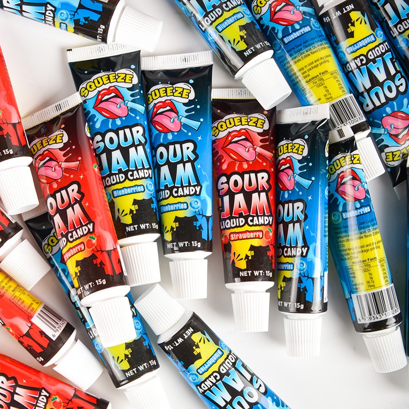 New Design Funny Toothpaste Shape Sour Jam Jelly Candy