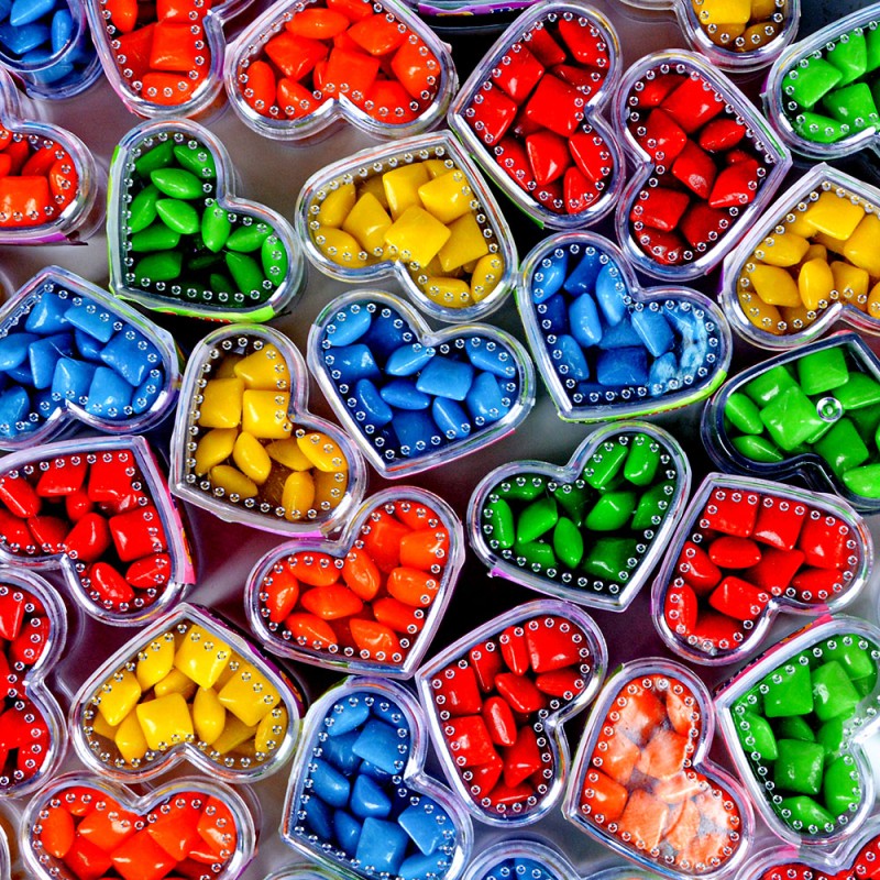 Wholesale Custom Miniature Gum Tabs Assorted Colors Tropical Piece Fruit Flavors Chewing Bubble Gum