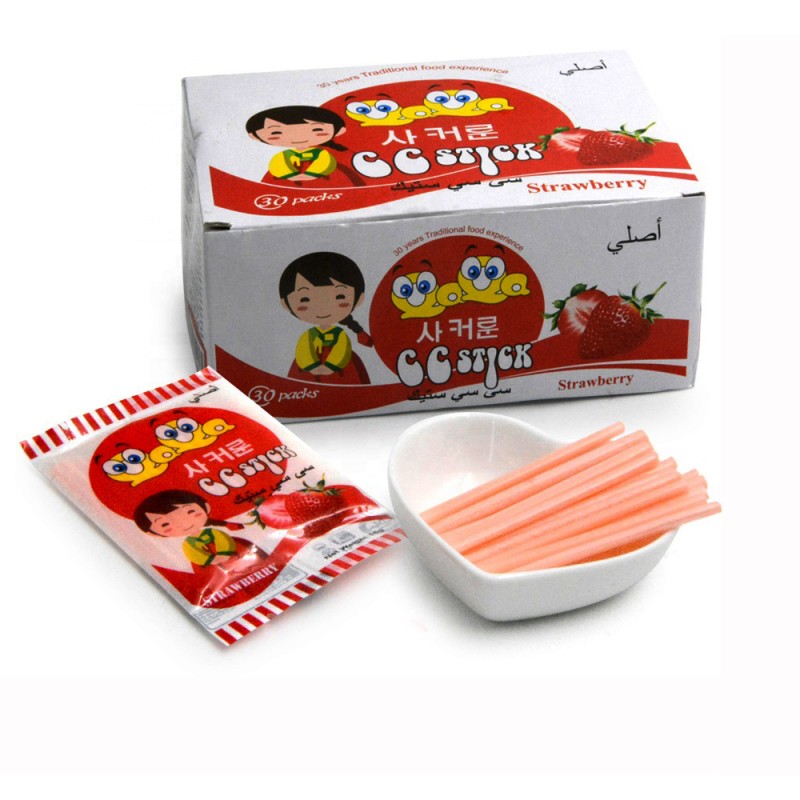 Wholesale Fruit Flavor Sour Sweet Strawberry Cc Stick Powder Hard Candy