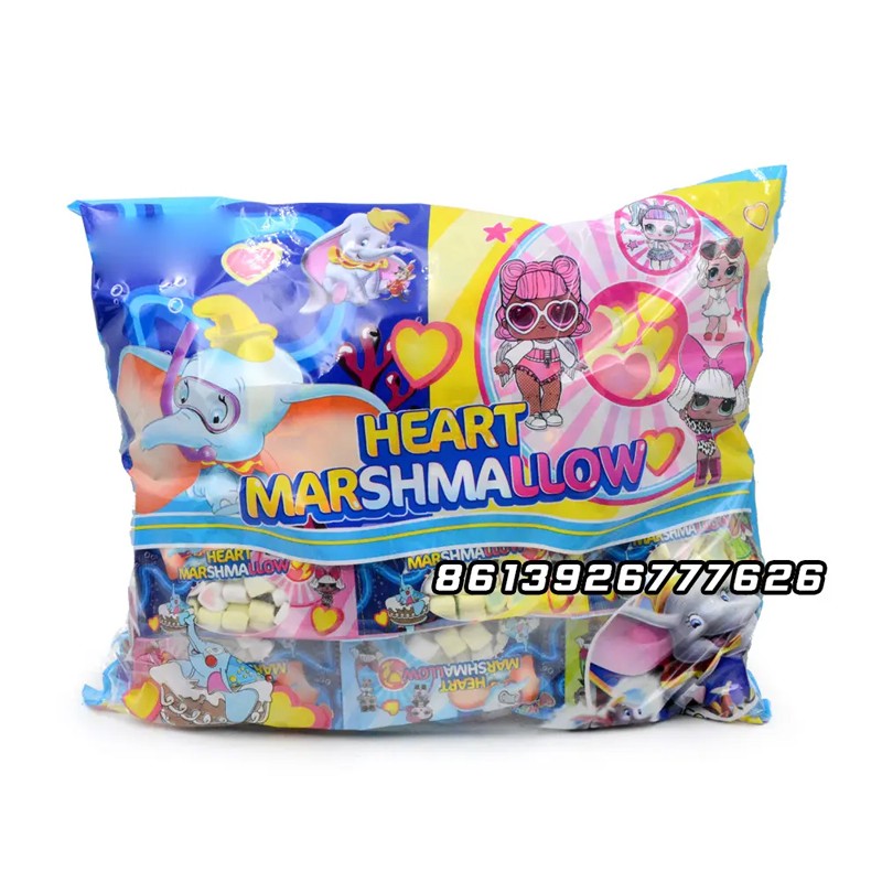 Wholesale Custom Halal Sweet Colorful Mini Heart Marshmallows