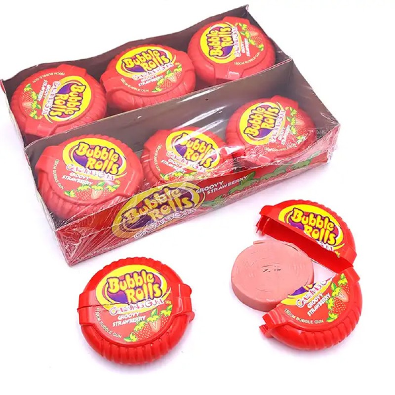 Wholesale Custom Sweet Fruit Flavour Round Chewing Roll Bubble Gum