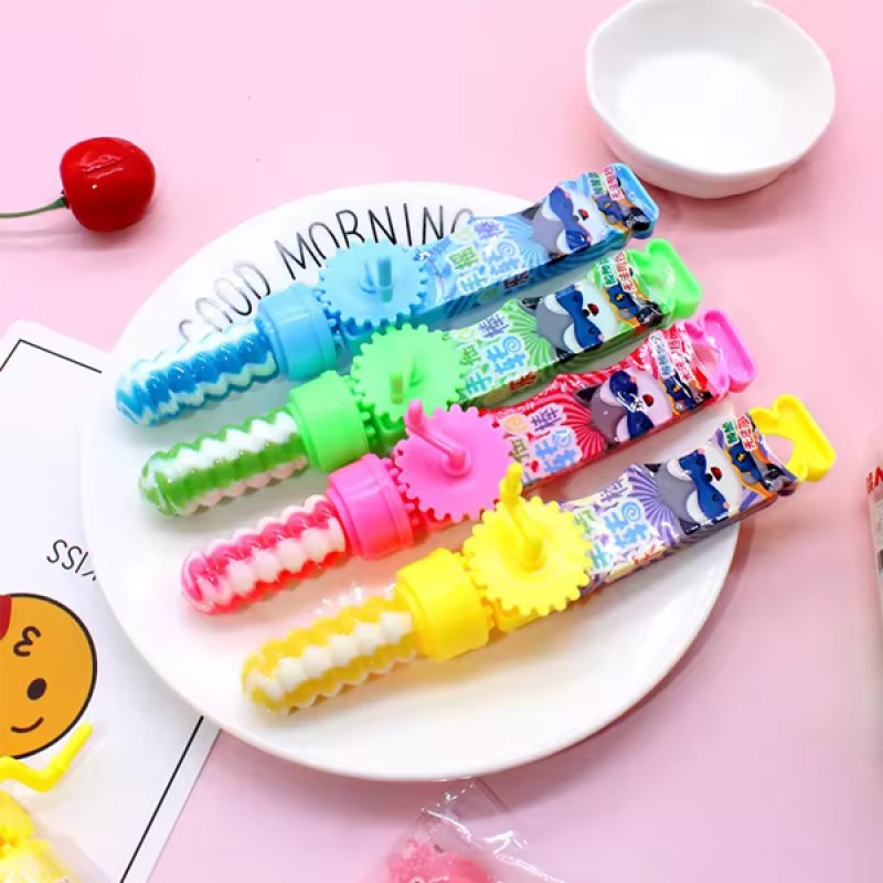 Wholesale Custom Kids Swirl Rainbow Hand Spin Rotating Toy Hard Lollipop Candy