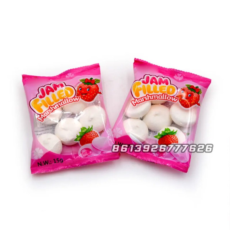 Strawberry Flavor Jam Center Filled Marshmallow Candy