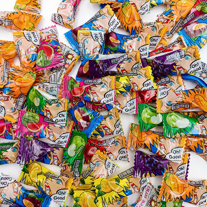 Superviviga Wholesale Custom Rainbow Ball Shape Super Sour Hard Candy