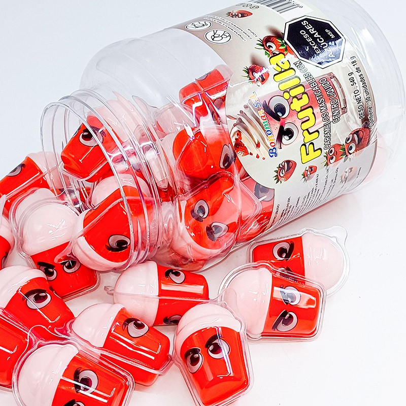 New Design Funny Cartoon Shape Fruit Jam Filled Gummy Candy