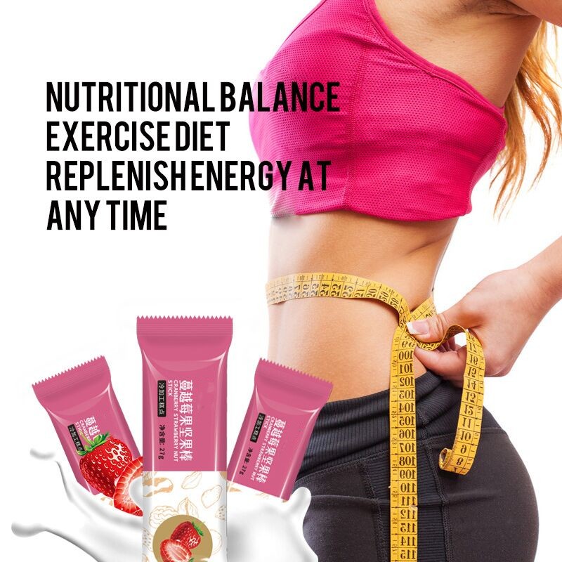 Nutrition Diet Food Craneberry Strawberry Nut Stick Meal Replacement Energy bar