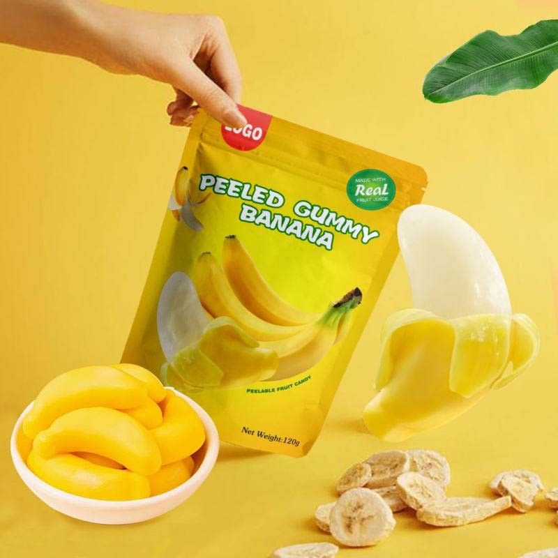 China Custom Logo Sweet Fruit Peeling Juice Mango Soft Gummy Candy