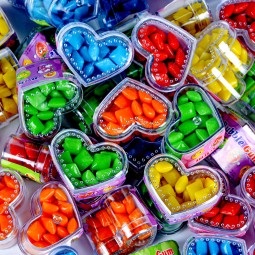 Wholesale Custom Miniature Gum Tabs Assorted Colors Tropical Piece Fruit Flavors Chewing Bubble Gum