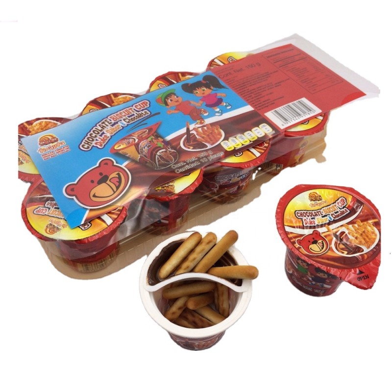 Children Snack Chocolates Sweets Mini Chocolate Cup With Biscuit Stick