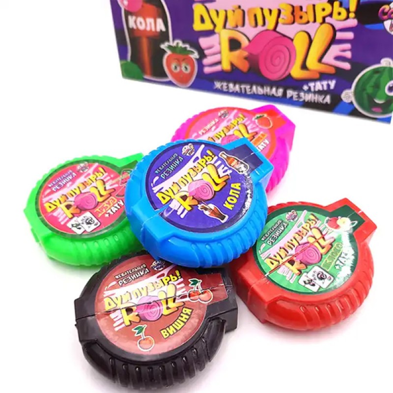 Wholesale Custom Sweet Fruit Flavour Round Chewing Roll Bubble Gum