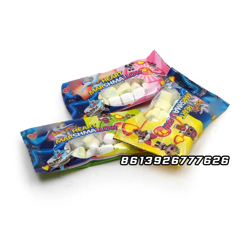 Wholesale Custom Halal Sweet Colorful Mini Heart Marshmallows