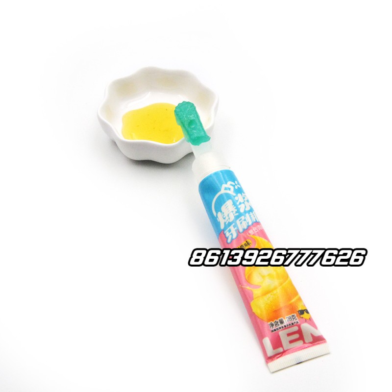 Halal Hot Sale Fruit Flavor Toothbrush Liquid Jelly Jam Candy