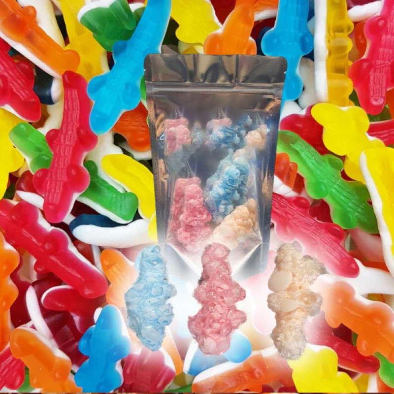 Wholesale Custom Bag Packing Ranibow Sweet Pizza Shape Chewy Freeze Dried Candy