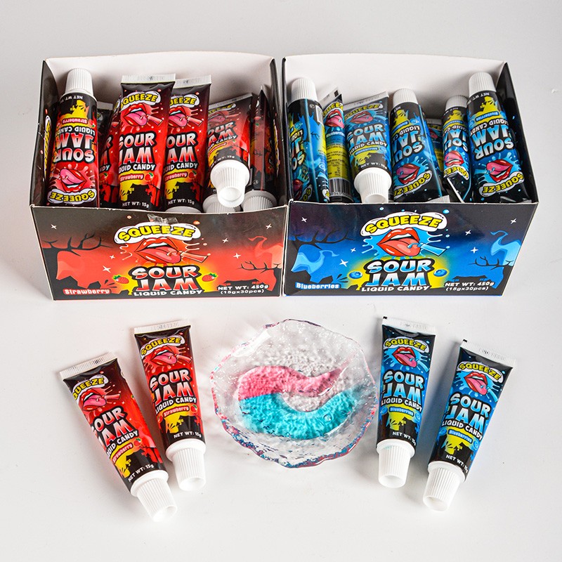 New Design Funny Toothpaste Shape Sour Jam Jelly Candy
