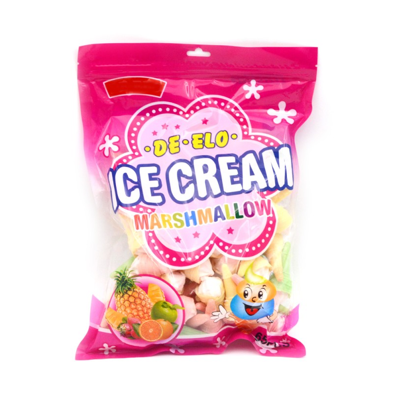 Bag Packing Halal Fruit Flavor Cotton Candy Colorful Ice Cream Marshmallow
