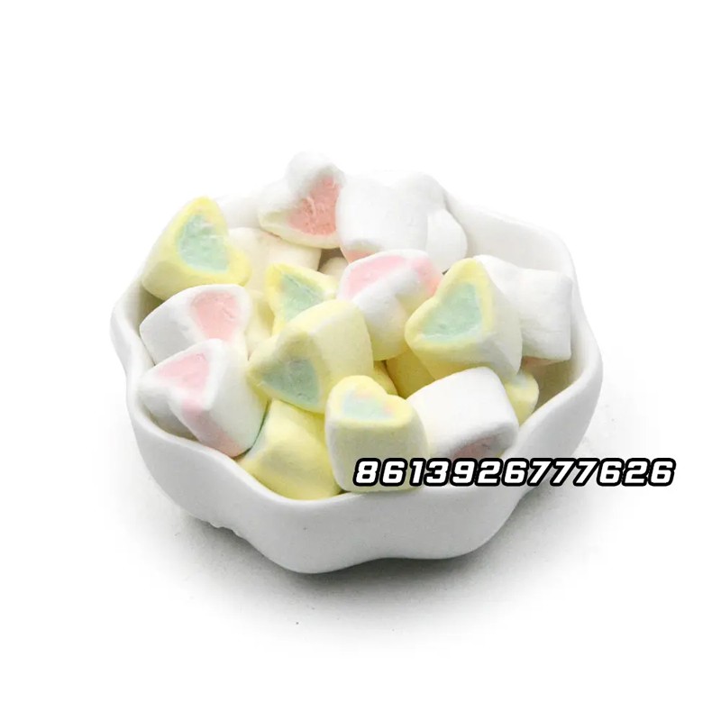 Wholesale Custom Halal Sweet Colorful Mini Heart Marshmallows