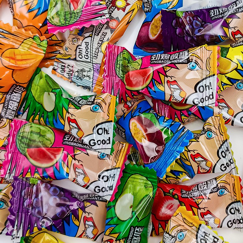 Superviviga Wholesale Custom Rainbow Ball Shape Super Sour Hard Candy