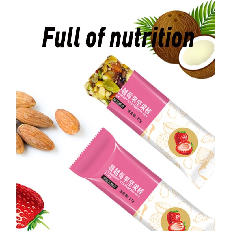 Nutrition Diet Food Craneberry Strawberry Nut Stick Meal Replacement Energy bar