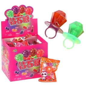 Wholesale Halal Diamond Ring Pop Hard Candy Toys Lollipop Sweet