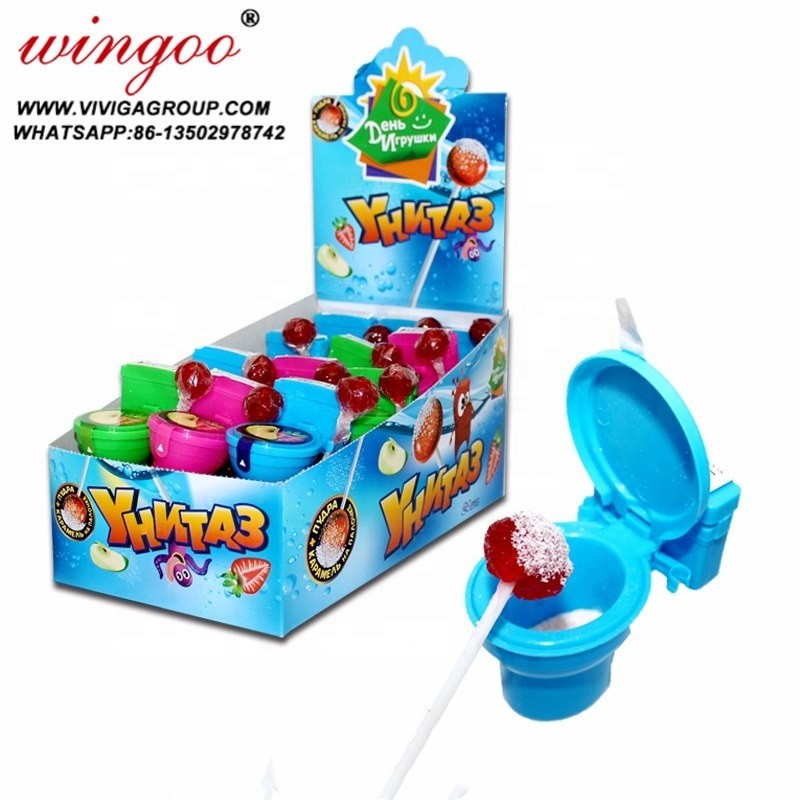 Fancy Toys Toilet Lollipop Candy with Fruit Sour Powder