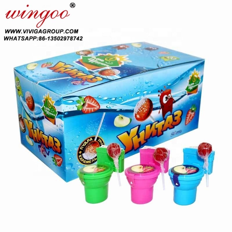 Fancy Toys Toilet Lollipop Candy with Fruit Sour Powder