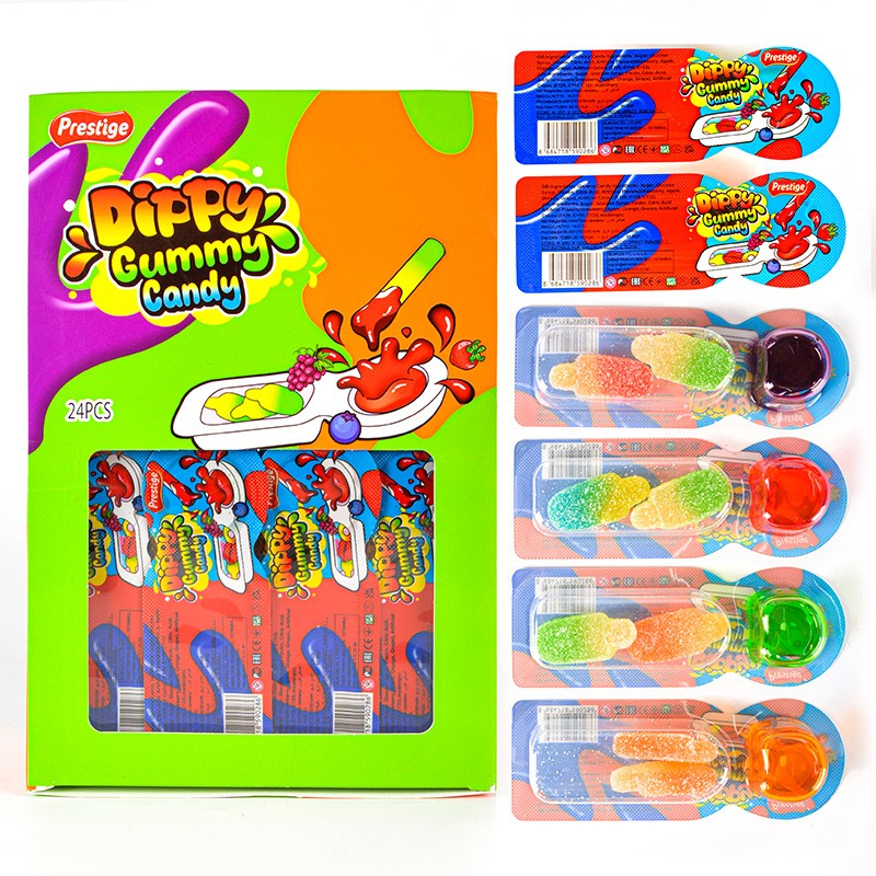 Sweet Mix Fruit Jam Juice Dip Drop Soft Gummy Candy and Sweets