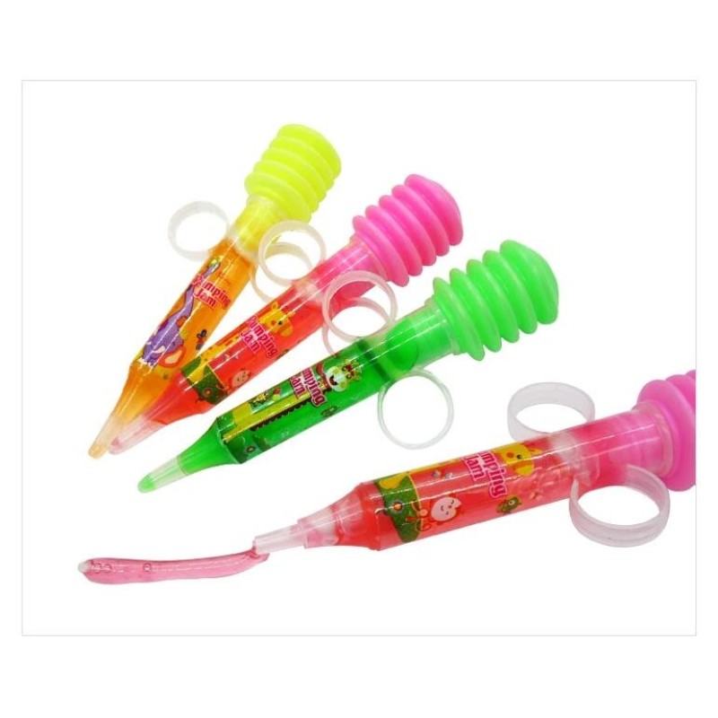 Custom Wholesale Halal Syringe Shape Liquid  Jam Jelly Candy