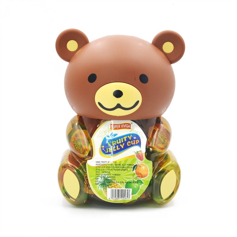 OEM Assorted Bear Plastic Coin Piggy Bank Packing Fruit Jelly