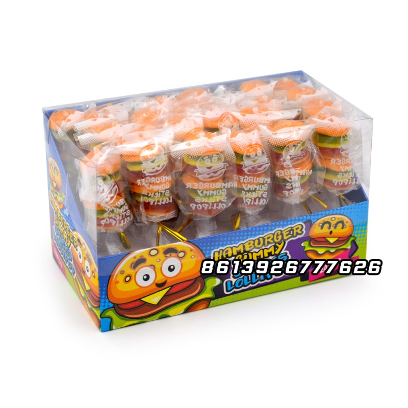 Hamburger Lollipop Gummy Hamburger Gummy Stick Burger Lollipop