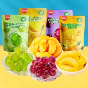 China Custom Logo Sweet Fruit Peeling Juice Mango Soft Gummy Candy