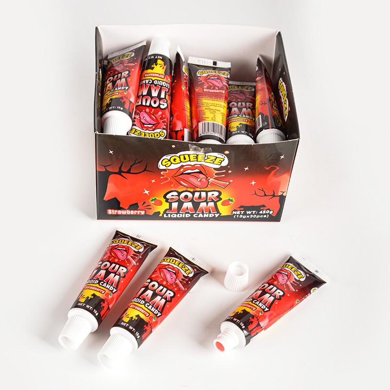 New Design Funny Toothpaste Shape Sour Jam Jelly Candy