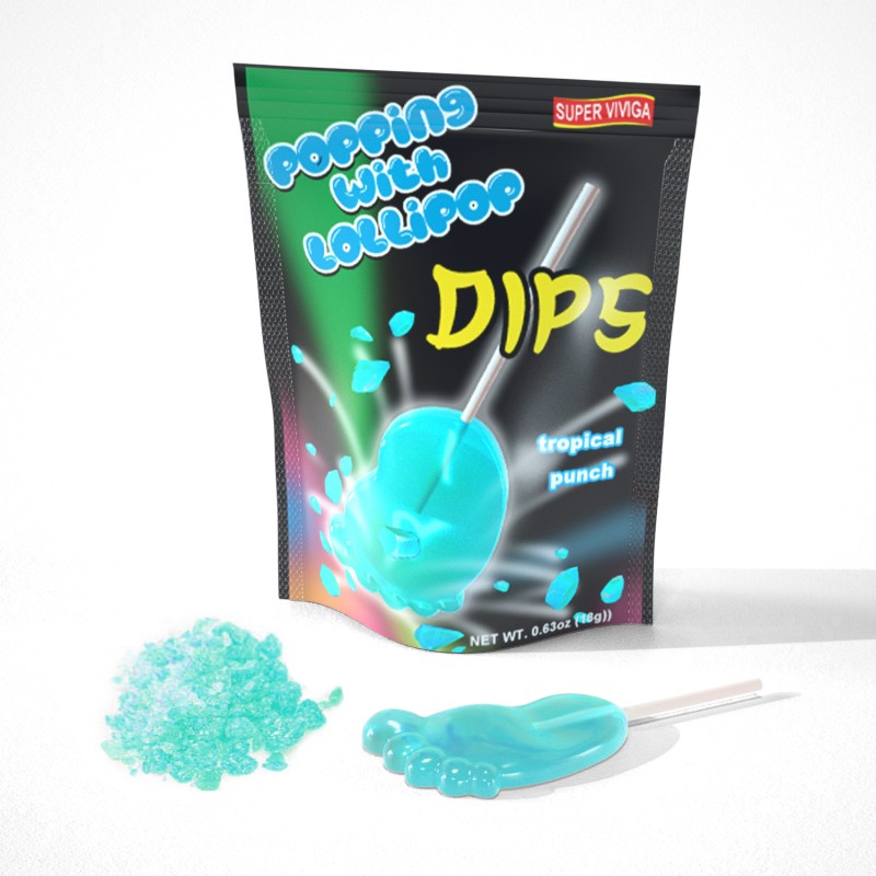 Superviviga Foot Shape Fruity Lollipop Popping Powder Candy
