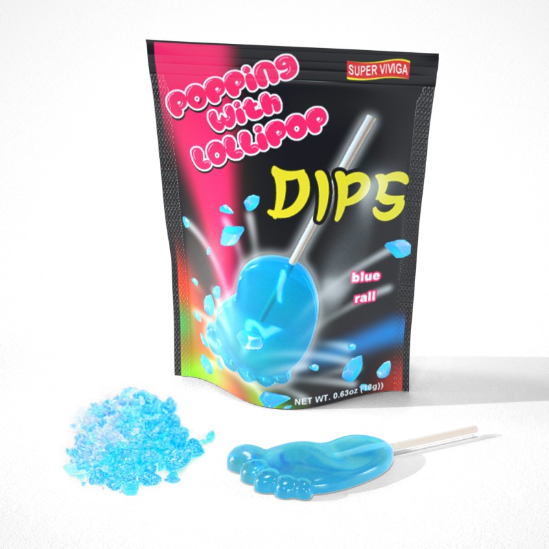 Superviviga Foot Shape Fruity Lollipop Popping Powder Candy