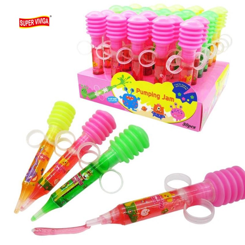 Custom Wholesale Halal Syringe Shape Liquid  Jam Jelly Candy