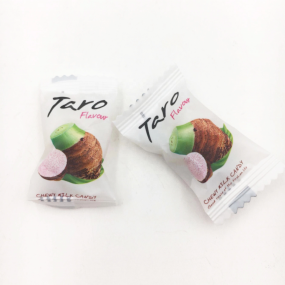 Taro Flavor Sweet Milk Chewy Candy Ball Center Filled Soft Candy
