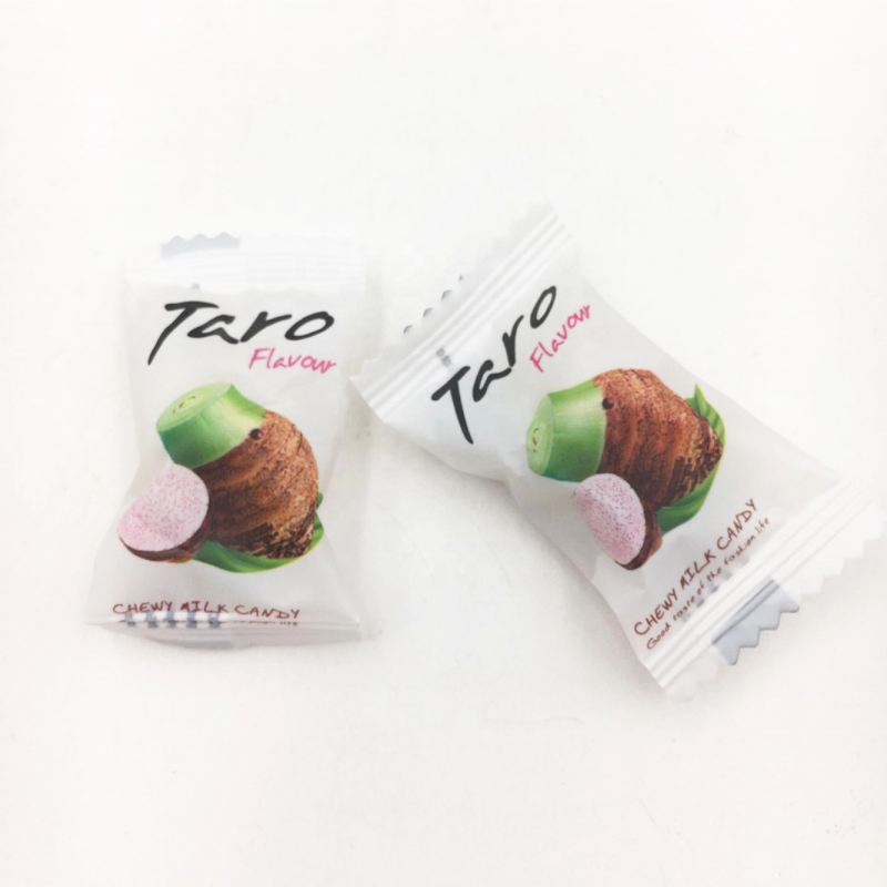 Taro Flavor Sweet Milk Chewy Candy Ball Center Filled Soft Candy
