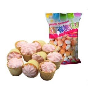 Cotton Candy Supplier Wholesale Halal Sweet Delicious Ice Cream Shaped Marshmallow