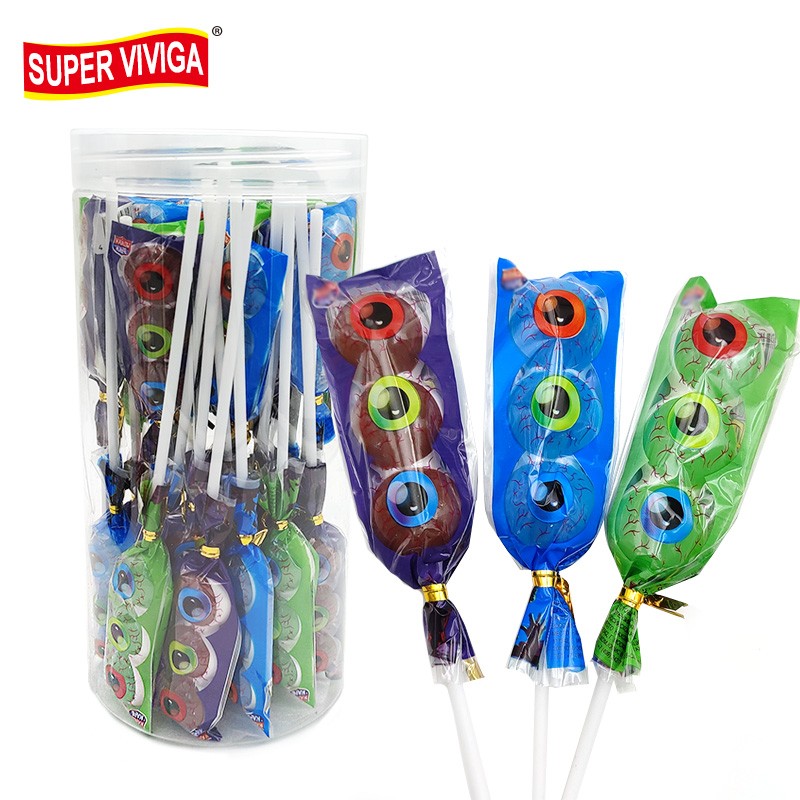 Superviviga Wholesale Custom Eye Shape Fruity Hard Candy Lollipop