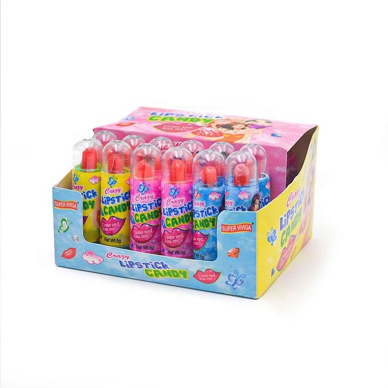 Candy Party Princess Fruit Lipstick Shape Hard Lollipop Candy
