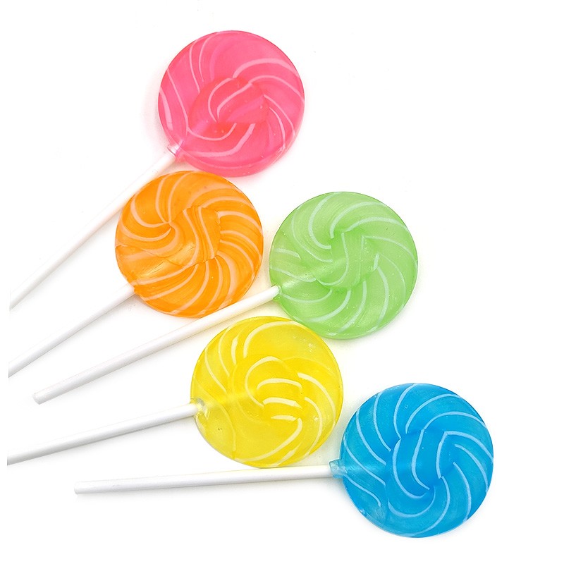 China Colorful Fruit Flavor Round Hard Sweet Lollipop Candy