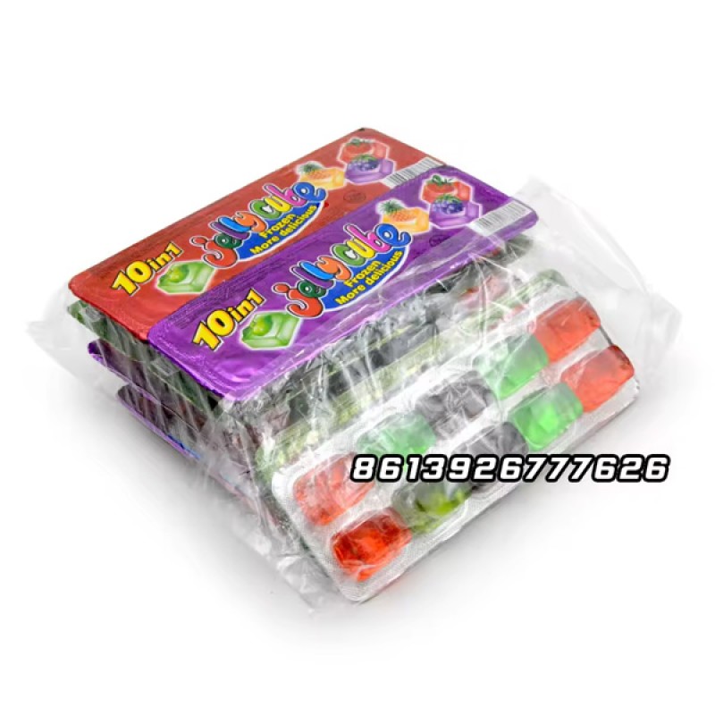 Wholesale Custom 10 in 1 Fruity Colorful Jelly Cube Candy