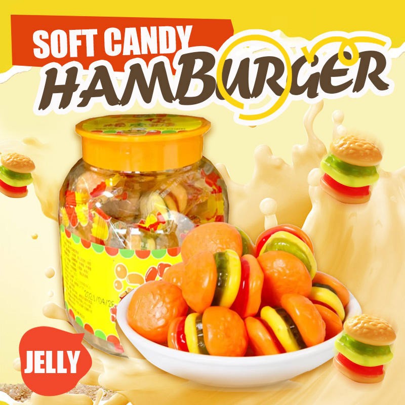 Yummy Hamburger Shaped Halal Kosher Sanck Food Gummy Candy