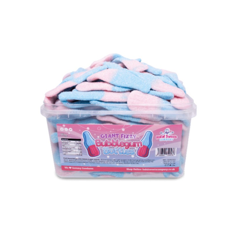 Wholesale Custom China Halal Sweet Sour Giant Fizzy Bottle Chewing Bubble Gum