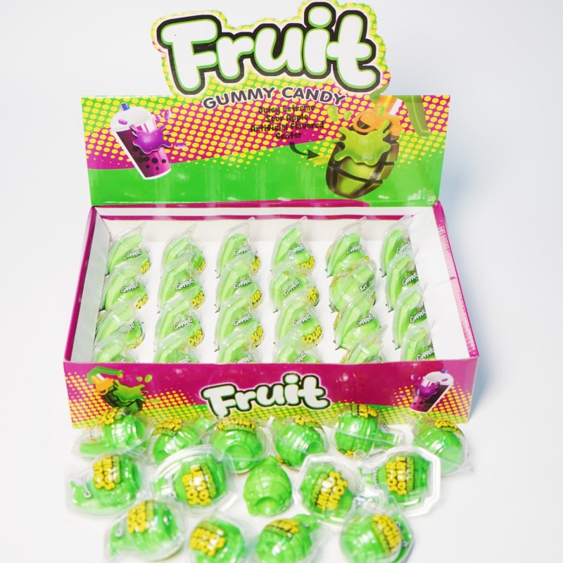 New Product Funny Grenade Shape Fruit Jelly Gummy Candy Fill Jam