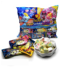Wholesale Custom Halal Sweet Colorful Mini Heart Marshmallows