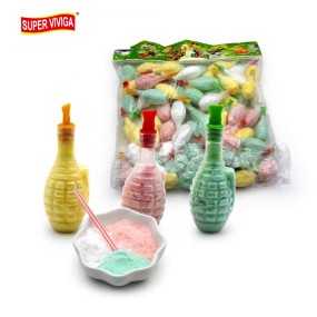 Custom Wholesale Bomb Bottle Packaging Halal Fruit Flavor Sour Powder Candy