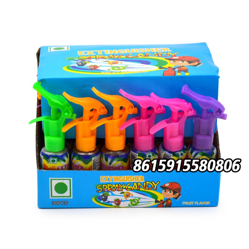 Halal Fire Extinguisher Shape Fruity Sour Spray Liquid Candy