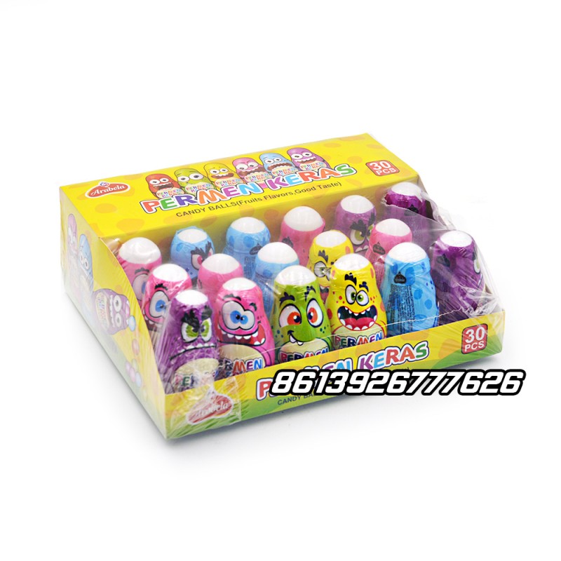 Cartoon Toys Bottle Packing Colorful Fruit Flavor Sour Puffed Candy Sweets
