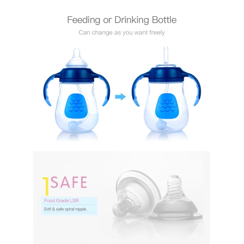 Baby Feeding Bottle Manufacturer - 210ml-420ml Handle Spout Straw